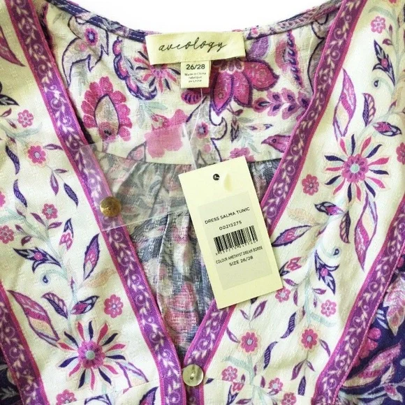 AVEOLOGY Boho Paisley Tunic Dress or Tunic Top – Plus 3X/4X – NWT - Picture 11 of 13